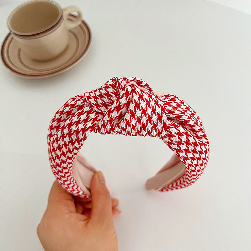 Christmas Red Series Wide Brim Hair Pressing Knot In The Middle Headband