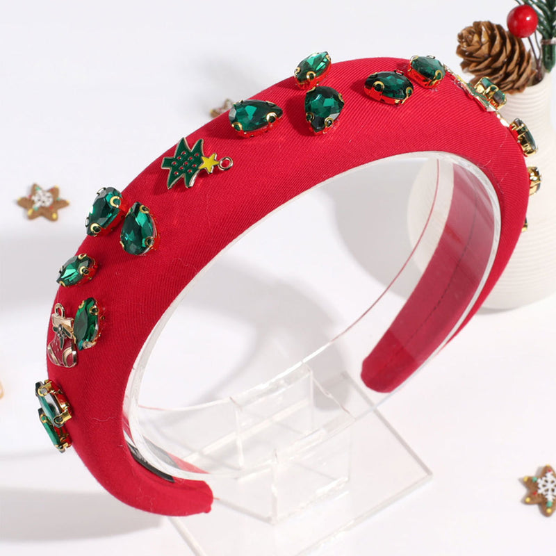 Snowflake Light Luxury All-match Hair Accessories Christmas Wide-brimmed Twist Braid Rhinestone Headband