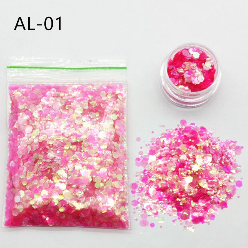 10g Nail Art Big Sequins Mixed Sequins Glitter Powder